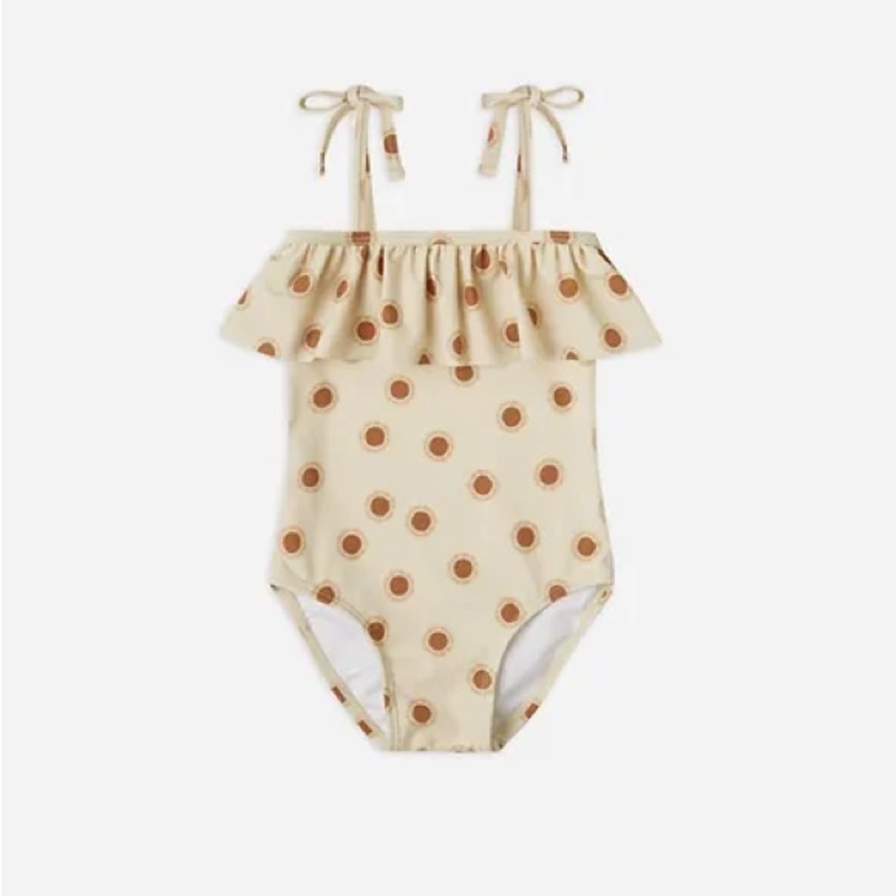 RYLEE + CRU Girls 2-3Y Suns Tie Ruffle One Piece Swimsuit Butter